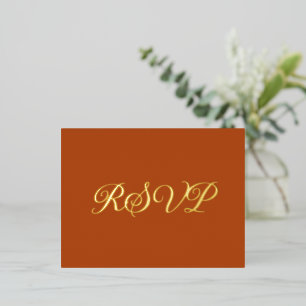 Terracotta Elegant Co-Starring Foil RSVP Card