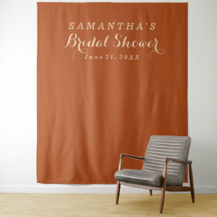 Terracotta Elegant Girl Bridal Shower Photo Booth Tapestry
