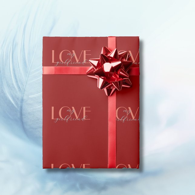 Terracotta Elegant LOVE Red Velvet Valentine Wrapping Paper (Creator Uploaded)