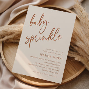 Terracotta Elegant Minimal Baby Sprinkle Invitation