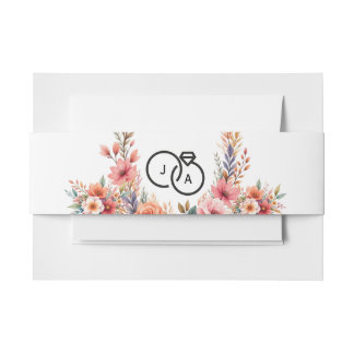 Terracotta Elegant Modern Belly Bands for Invites Invitation Belly Band