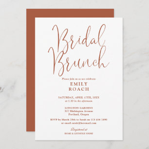 Terracotta Elegant Script Bridal Bunch Shower Invitation