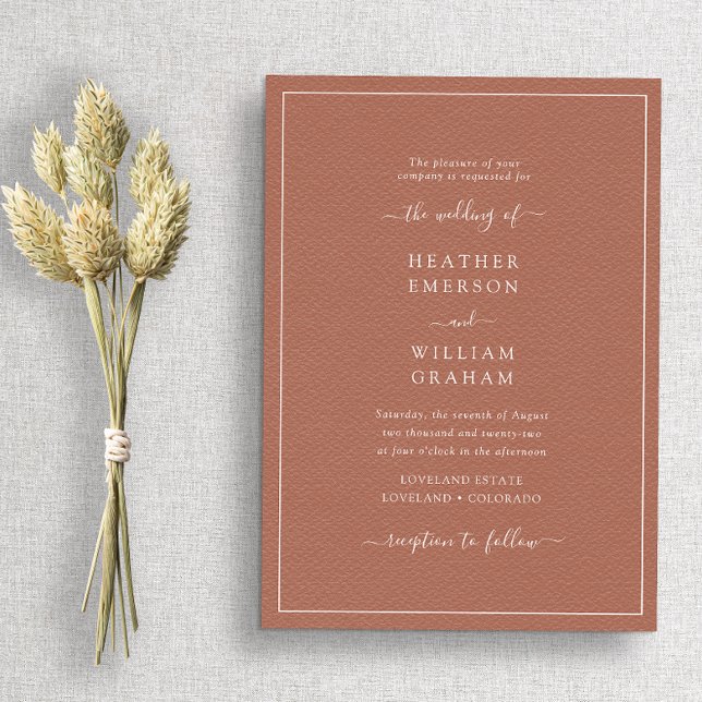Terracotta Elegant Wedding Invitation (Creator Uploaded)