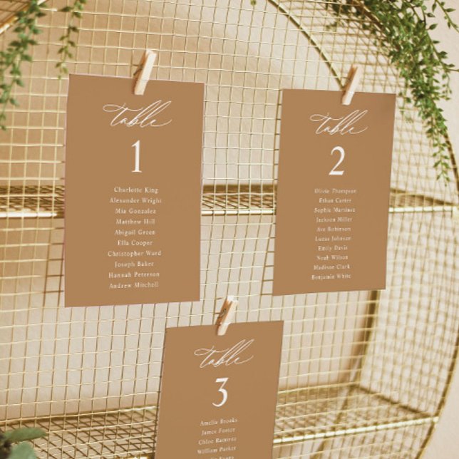 Terracotta Elegant Wedding Seating Chart Cards (Creator Uploaded)