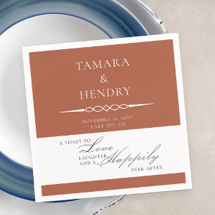 Terracotta Elegant Wedding Toast Personalised Napkin