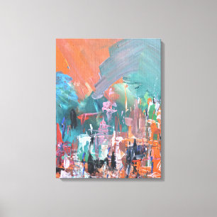 Terracotta & Emerald Abstract Canvas Print