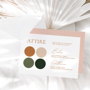 Terracotta Emerald Sage Wedding Colour Palette Car RSVP Card