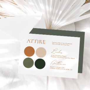 Terracotta Emerald Sage Wedding Colour Palette Car RSVP Card