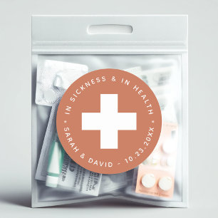 Terracotta Emergency Kit In Sickness and in Health Classic Round Sticker