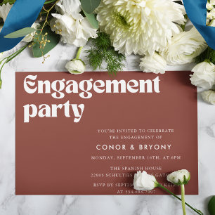 Terracotta Engagement Party Invitation