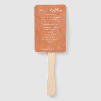Terracotta Eucalyptus Burgundy Orange Floral Hand Fan