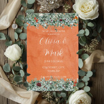 Terracotta Eucalyptus Burgundy Orange Floral