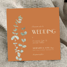 Terracotta Eucalyptus Deco Square Wedding