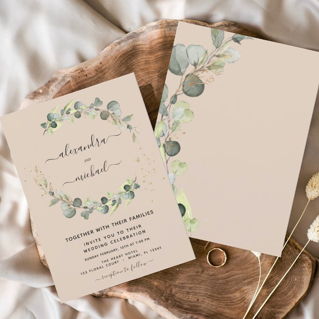 Terracotta Eucalyptus Greenery Elegant Wedding Invitation (Creator Uploaded)