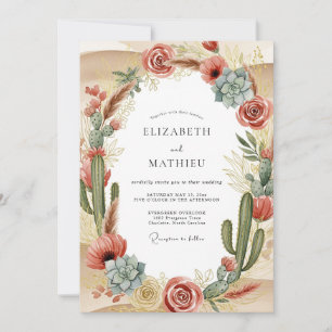 Terracotta Exquisite Desert Wedding Invitation