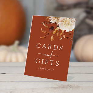 Terracotta Fall Cards Sign