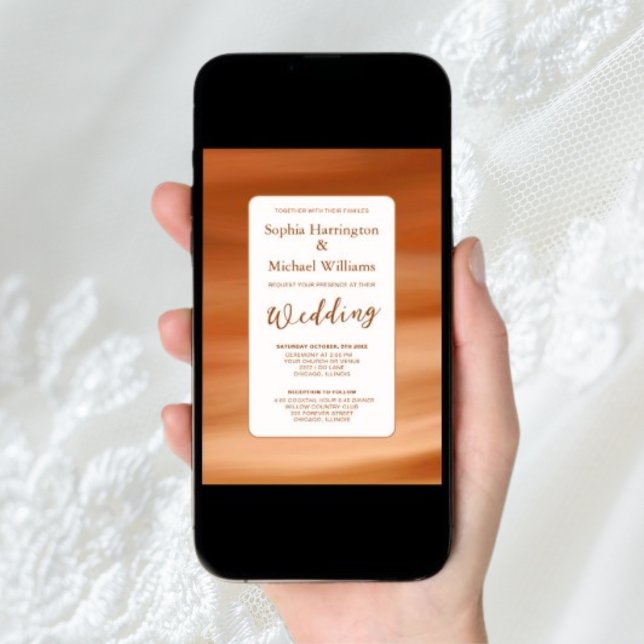Terracotta Fall Digital Wedding Invitation QR  (Creator Uploaded)