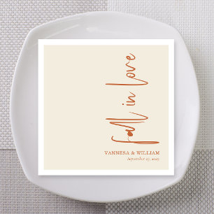 Terracotta Fall in Love Boho Wedding Napkin