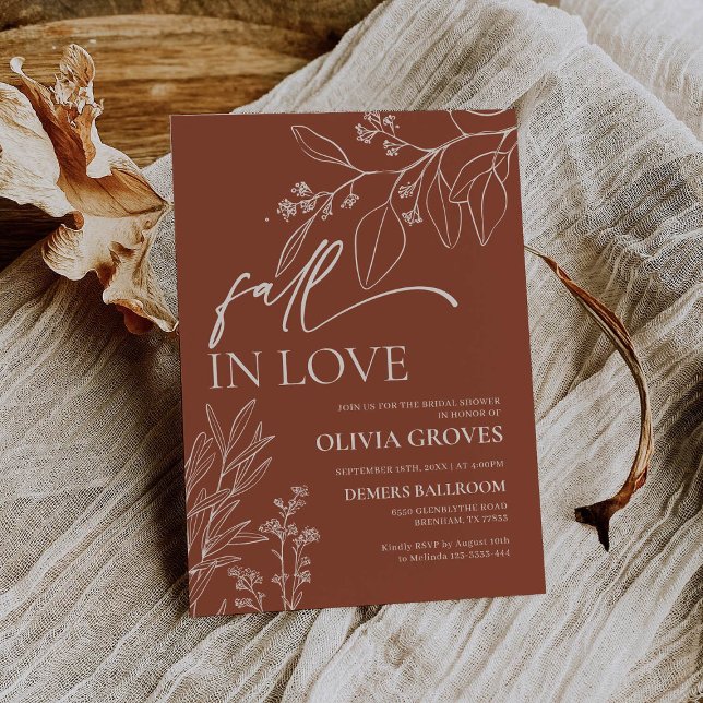  Terracotta Fall in Love Bridal Shower Invitation (Creator Uploaded)