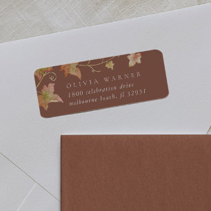 Terracotta   Fall Leaves Return Address