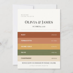 Terracotta Fall Wedding Colour Palette Dress Code Invitation