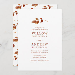 Terracotta Fall Wedding Invitation