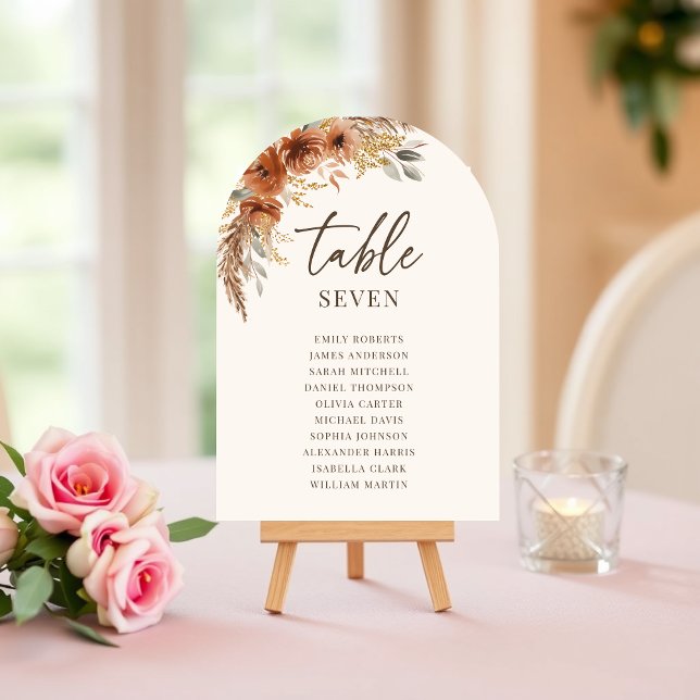 Terracotta Fall Wedding Seating Table Number (Terracotta Fall Wedding Seating Table Number)