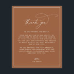 Terracotta Fall Wedding Thank You Card<br><div class="desc">This timeless,  romantic design features a  modern script paired with bold text. Please contact me if you need help with this design.</div>