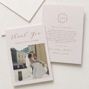 Terracotta Fall Wedding Thank You Card