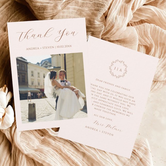 Terracotta Fall Wedding Thank You Card (Creator Uploaded)