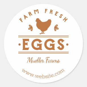 Terracotta Farm Fresh Eggs Classic Round Sticker