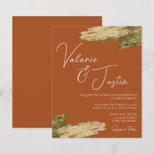 TerraCotta Faux Gold Foil Wedding Invitation