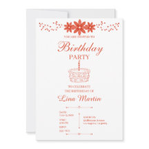 Terracotta Floral Birthday Invitation