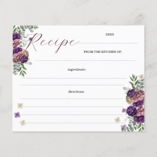 Terracotta Floral Boho Bridal Shower Recipe Card