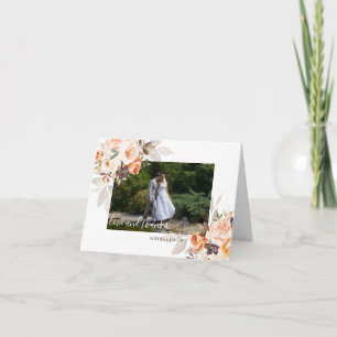 Terracotta Floral Boho Fall Wedding Thank You Card