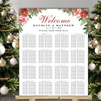 Terracotta Floral Bough Wedding 16 Table Seating