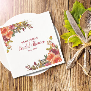 Terracotta Floral Bridal Shower  Napkin