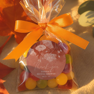 Terracotta Floral Bridal Shower Thank You Sticker