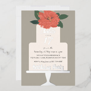 Terracotta Floral Cake Birthday Party Silver