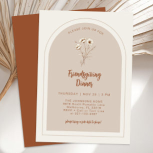 Terracotta Floral Friendsgiving Dinner Invite