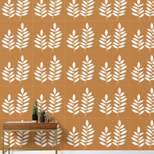 Terracotta Floral Leaf Watercolor Botanical Fall Wallpaper