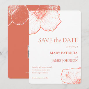 Terracotta Floral Modern Minimalist Elegant 🌺✨🧡 Save The Date