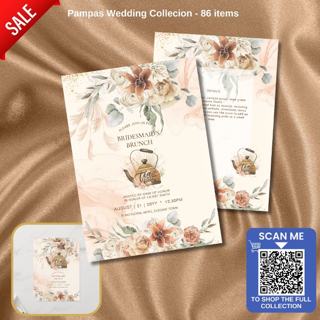 Terracotta Floral Pampas Grass BRIDESMAID'S LUNCH (Creator Uploaded)