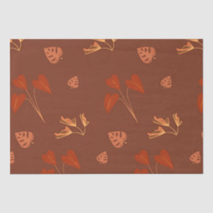 Terracotta Floral Pattern Tissue Paper