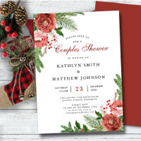 Terracotta Floral Pine Bough Green Couples Shower