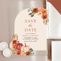 Terracotta Floral Pumpkin Wedding Save the Date
