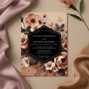 Terracotta Floral Romance Wedding Invitation