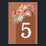 Terracotta Floral Table Number Cards<br><div class="desc">Terracotta flowers wedding table number cards</div>