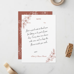 Terracotta Floral Thank You Note Card