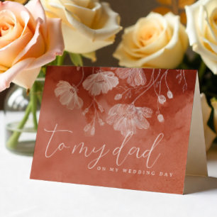 Terracotta Floral Wedding Day Card – To My Dad